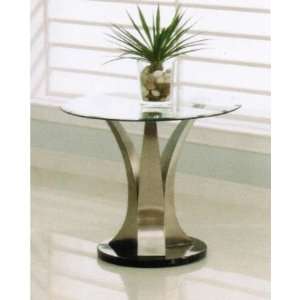  End Table with Glass Top in Chrome Finish by Acme