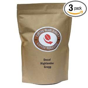 Coffee Bean Direct Decaf Highlander Grogg Flavored, Whole Bean Coffee 
