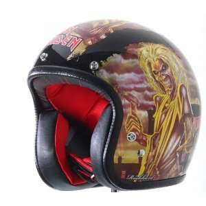  Rockhard Iron Maiden Open Face Motorcycle Helmet Large 