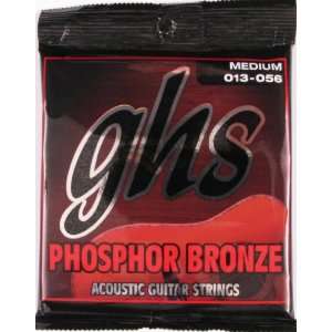 GHS Acoustic Guitar Phosphor Bronze Std. Med. 6 Strings, .013   .056 
