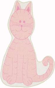PINK KITTY CAT SHAPED AREA RUG 2X4 GIRLS KIDS PLAY ROOM  