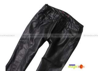New 2012 Women Fashion Slim PU Leather Pencil Pants Trousers Brown 