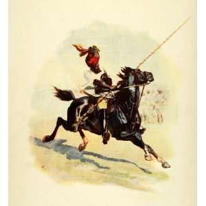  1905 Print Ancient Arabian Knight Jouster Horseback Riding 