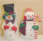 VINTAGE PAIR OF SNOWMAN DOLLS COUPLE 1980s THALHIMERS