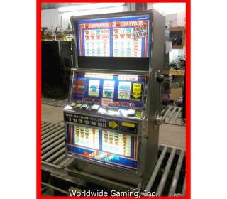 IGT Slot Machine, Red White Blue, Dollar Token, 3 Reel, 2 Coin 1 Line 