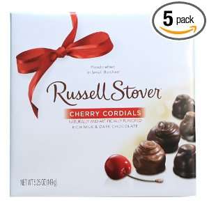 Russell Stover Cherry Cordials Box, 5.25 Ounce (Pack of 5)