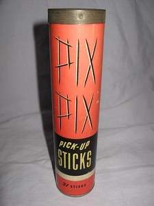 Vintage Cylinder Can of PICK UP STICKS PIX PIX STIX  
