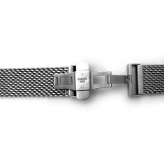 22mm Heavy Stainless Steel Mesh Watch Band Deployment Strap B  