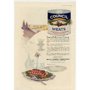  1920 Council Canned Meats Print Ad (6321)