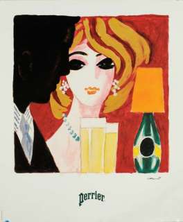 Villemot Perrier Cocktail Mondan original RARE 1983  