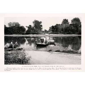  1931 Halftone Print Illinois River Paddle Wheel Boat Barge 