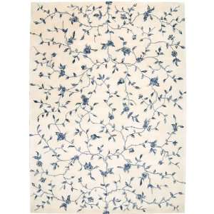 Floral Julian Ivory Hand Tufted Wool Area Rug 2.30 x 8.00.  