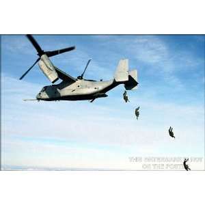   Marines Jump from a V 22 Osprey   24x36 Poster 