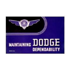  1938 DODGE Car Full Line Owners Manual User Guide 