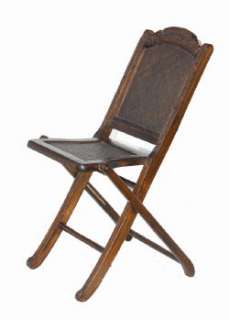 Vintage Chinese Rattan Wood Folding Chair Stool s1950  