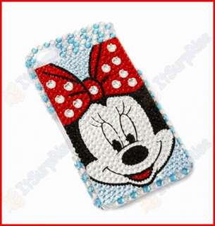 Bling Diamond Blue Mouse Crystal Hard Case Cover for Apple iPhone 4 4G 