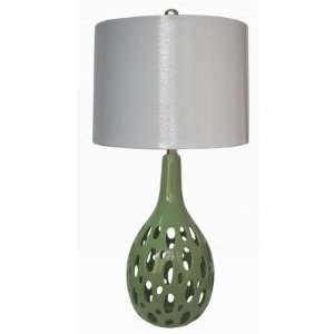  28 Table Lamp with Drum Hardback Shade in Apple Green 