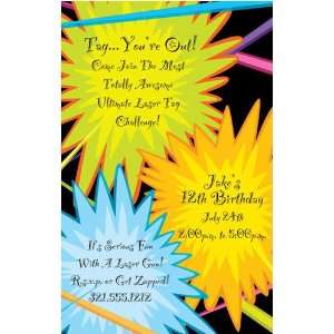 Teens Birthday Party Invitations   Laser Tag Birthday Party Invitation
