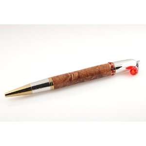  Amboyna Burl Diva Pen with Red Crystal   #802 Office 