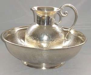 19th C. SILVERPLATE WMF PITCHER & BOWL WATER VANITY SET  