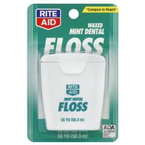  Rite Aid Dental Floss, Waxed, Mint, 1 yd Health 