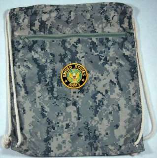 ARMY DRAWSTRING BACKPACK TOTE BAG US ARMY T17c  