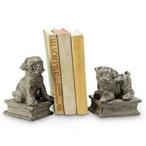  Whitewashed Bulldog Bookends