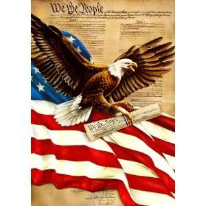 Freedom Eagle   U.S Constitution   Standard Size 28 Inch X 40 Inch 