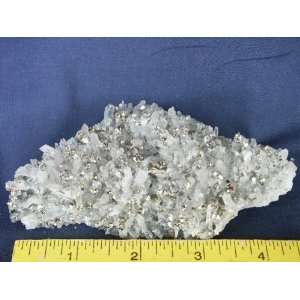 Iron Pyrite on Quartz Crystal Cluster, 8.37.8