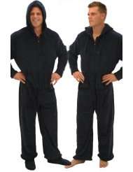 Mens Footed Pajamas, Hooded, One Piece Pajamas with Zip off Feet 