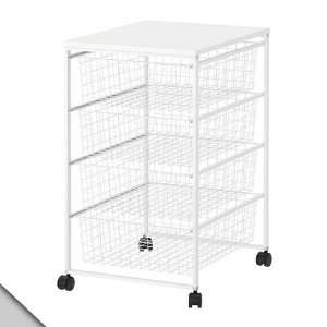   IKEA   ANTONIUS Frame, wire basket and desk top, white (Set J) Home