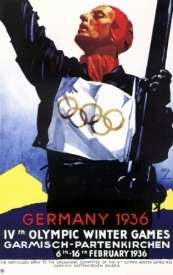 Winter Olympics GERMANY 1936 Ski Poster  
