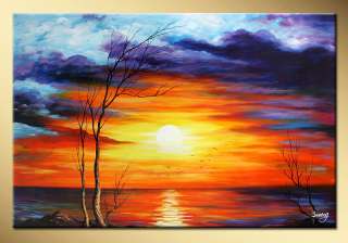 Sunming Winter Sunrise Hand Painted Landscape oil painting bestbid 