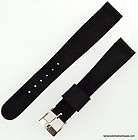   Black Suede Leather Tapered Mens Watch Band 16mm SS Buckle Strap 4799