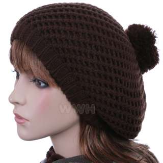 Classic Beret Beanie Hat Knit Winter Cap Women be593b  