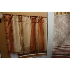  Style Selections Pole Top Valance Cinnamon Staccato Stripe 