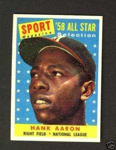 Hank Aaron Braves 1958 Topps All Star Card #488  
