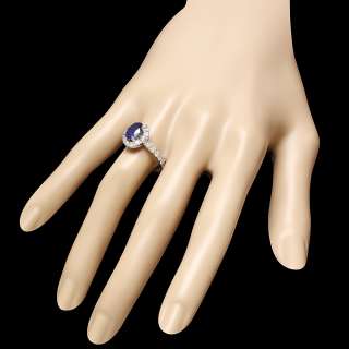 6100 CERTIFIED 14K WHITE GOLD 2.00CT SAPPHIRE 0.85CT DIAMOND RING 