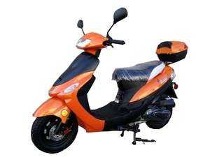 New 2012 Orange 49CC GAS MOPED SCOOTER under 50cc Street Legal w/Trunk 