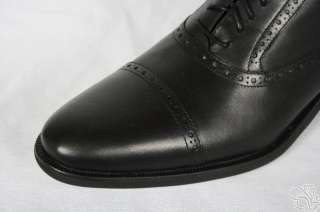   Stanton Cap Toe Oxford Waterproof Black Wingtip Mens Shoes New  
