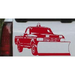 Snow Plow Truck Business Car Window Wall Laptop Decal Sticker    Red 