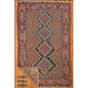  4x7 Hand Knotted Afshar Persian Rug   44x71