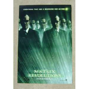  Matrix Revolutions Agent Smith Teaser Double Sided 1 Sheet 