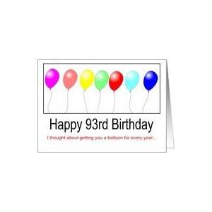  93rd Birthday Balloons Card Toys & Games