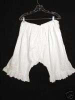VICTORIAN PERIOD WHITE COTTON EMBROIDERED BLOOMERS  