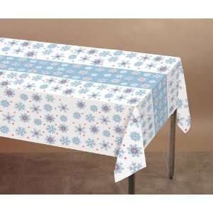 Snow Crystals Plastic Banquet Table Covers
