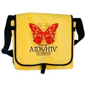  AIDS/HIV Butterfly Health Messenger Bag by  