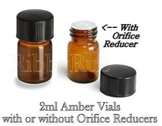 NEW Lot of Glass Amber Vials 5/8 Dram 2ml FREE SHIP Essential 