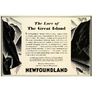  1929 Ad Newfoundland Canadian Island Tourism Sightseeing Travel 