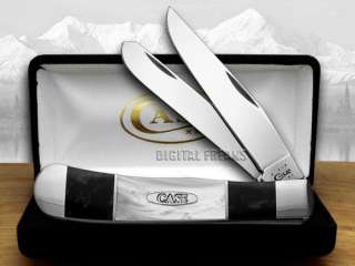 CASE XX Black & White Pearl Trapper Pocket Knife Knives  